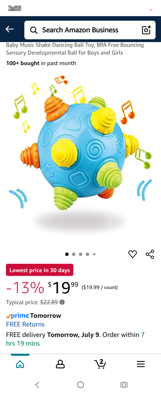 Dancing musical toddler ball