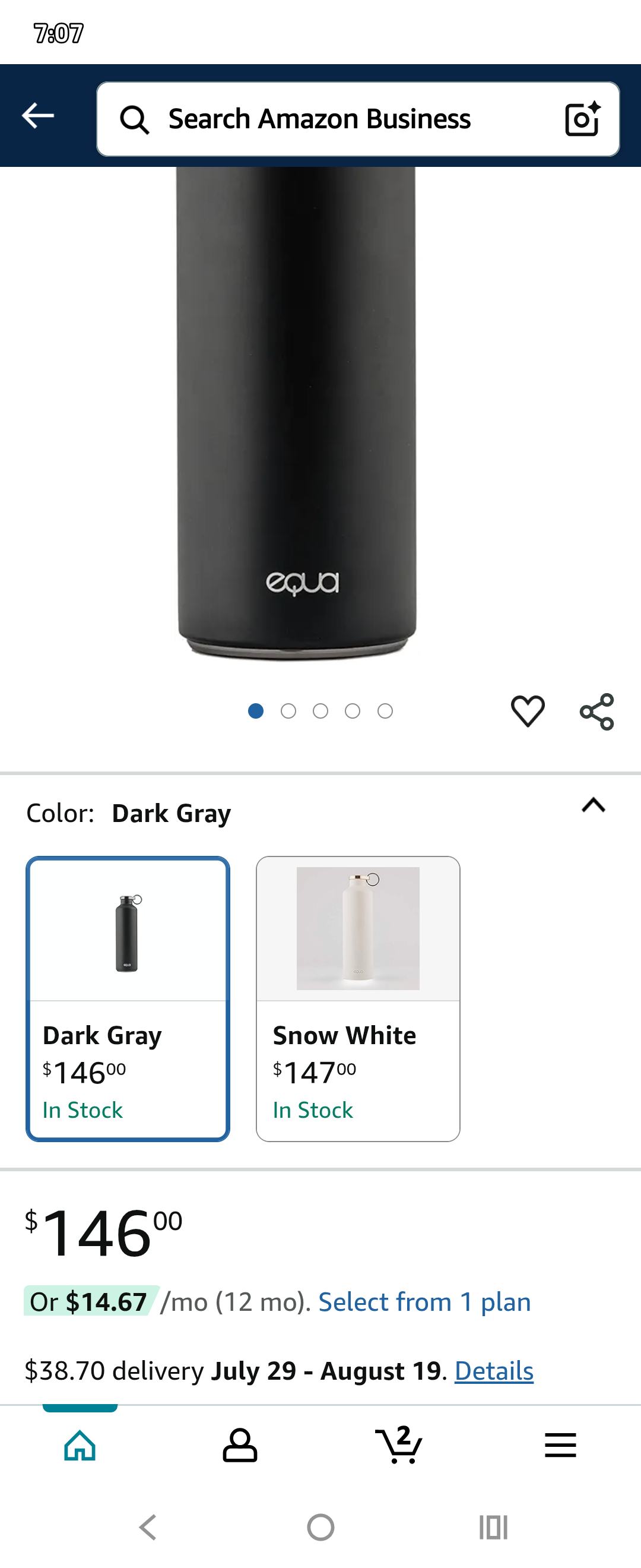 Equa smart water bottle